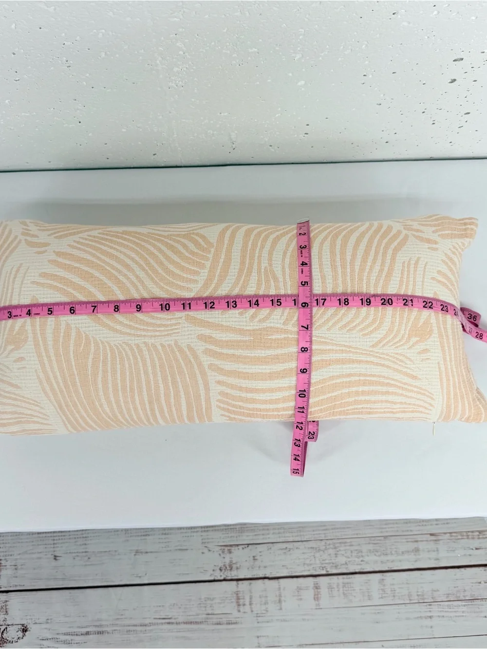 Piu Belle Peach Print Lumbar Throw Pillow PiuBella 24”